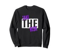 Purple Take The Risk Purple Graphic Sweatshirt