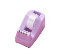 Purple Tape Dispenser, 18mm Wide Sticky Tape with Refill Cute Desktop Non-Skid Base for Home Office