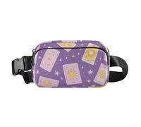 Purple Tarot Horoscope Cute Waist Bag Fanny Pack for Women Men Teenagers Mini Running Belt Bag Waist Pack with Adjustable Strap for Cycling Hiking Gym