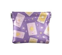 Purple Tarot Horoscope Women Leather Coin Purse Convenient Mini Cosmetic Case for Women Girls