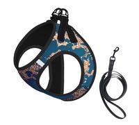 Purple Teal Rose Gold Marble Parties,Pet Harness,Adjustable Reflective Dog Harness,Pet Leash Vest,M