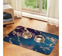 Purple Teal Rose Gold Marble Parties,Waterproof Pet Feeding Mat,PU Leather Placemats for Cat Dog Water Bowl,Food Mats,40x60cm