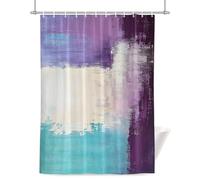 Purple Teal Shower Curtain for Bathroom, Blocks Geometric Modern Contemporary Minimalist Waterproof Cloth Fabric Bathroom Accessories Set with 12 Rust Proof Plastic Hooks, 72” x 72”