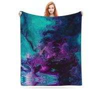 Purple Teal Turquoise Galaxy Nebulous Flannel Fleece Blanket Lightweight Cozy Bed Blankets Soft Throw Blanket Fit Couch Sofa for for Home Bedding Living Room Traveling Camping 50 X40