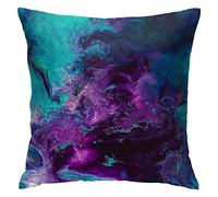 Purple Teal Turquoise Galaxy Nebulous Throw Pillow Cover Cozy Square Pillow Case Home Decorative for Bed Couch Sofa Living Room Cushion Cover 18''X18'', One Size (220323)