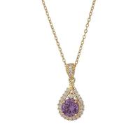 purple teardrop pendant necklace for women, fashionable and versatile, light luxury commuting clavicle chain with crystal accessories