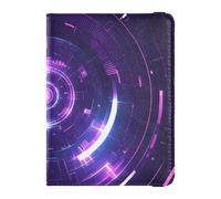 Purple Tech Leather Passport Holder Cover Wallet Wallet Combo Passport Holder Lightweight, Purple Tech, One Size