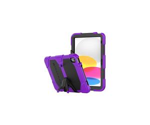 (PURPLE) TECHGEAR G-SHOCK Design for iPad 10 2022 [10th Generation] 10.9" Tough HEAVY DUTY Survival Protective Case with Stand - Kids Schools Workman Case