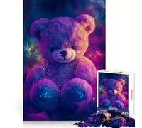 Purple Teddy Bear in Space Jigsaw Puzzles 1000 Pieces for Teenagers Brain Skill Family Joy Exact Edge Memorable Gift (38x26cm)