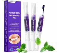 Purple Teeth Whitening Pen 3-Pack, Enamel-Safe & Sensitivity-Free Formula for Instant Results, Teeth Whitening Gel Kit for Removes Stains & Brightens Smile 1-8 Shades in 1-2 Weeks
