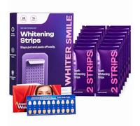 Purple Teeth Whitening Strips 14 Treatments - Enamel-Safe - Non-Sensitive Teeth Whitening - Fast Remove Smoking, Coffee, Wine Stains, Teeth Whitening Kit Pack of 28 Non-Slip Strips, Without Any Harm