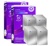 Purple Teeth Whitening Strips 28 Treatments,Enamel Safe Whitening Strips for Sensitive Teeth, Safe Non-Slip Tooth Whitener Strip for Colour Correcting Stain Remover
