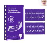Purple Teeth Whitening Strips, 28pcs Color Correcting Oral Care Kit | Mint flavor strips, flexible fit design, 14 treatments, stain care for coffee tea marks, home oral routine
