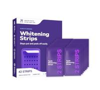 Purple Teeth Whitening Strips 42pc, Powerful Professional Brightening Strips for Teeth, Enamel Safe Whitener Strips, Remove Tough Stains, Easy at-Home Whitening for All Adults (42Pc)