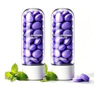 Purple Teeth Whitening Tablets, 30Pack Colour Correcting Toothpaste Tablets, Stain Remover for Coffee, Tea & Tobacco, Freshen Breath & Remove Stains，2
