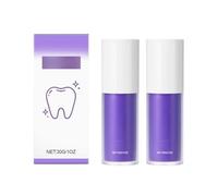 Purple Teeth Whitening Toothpaste, Colour Correction Serum Teeth, Purple Toothpaste for Teeth Whitening for Protecting Gums, Removing Stains and Tartar - Gentle Care of Gums, Pack of 2