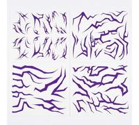 Purple Temporary Tattoos 4 PCS for Kids Adults, Abstract Pattern Body Art Fake Tattoos, Cosplay Accessories Tattoo Stickers for Festivals Halloween Dress Gatherings Role-Playing, 15x21cm