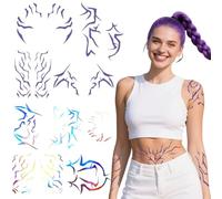 Purple Temporary Tattoos, D_e_mon -pop Dance Cosplay Purple Tattoos Stickers Purpl e Fantasy Markings for Adults Kids Cosplay Festivals Halloween, Props Stickers Accessory (A+B)