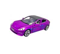 (Purple) Tesla Model3 132 Alloy Model Diecasting Toy Pull Back Car Gift Day Childrens