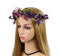 Purple Three Dimensional Butterfly Floral Headband for Wedding Photo Props | Plastic Adjustable Fit, Elegant Vivid Style, Outfit Match for Guests, Sweet Simple Look