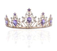 Purple Tiara Crown Crystal Rhinestone Princess Bride Wedding, Birthday, Celebration, Party Headband