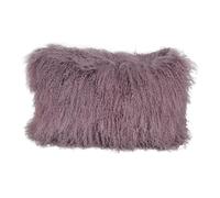 Purple Tibetan/Mongolian Lamb Fur Pillow - Genuine, Soft, and Luxurious Decorative Cushion for Home Décor