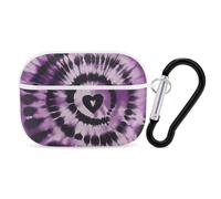 Purple Tie Dye AirPod Pro Case, Anti Scratch Hard PC Cover with Keychain, AirPod Pro 2nd/1st Case Accessories for Women Men, White-Style