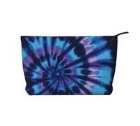 Purple Tie Dye Corduroy Makeup Bag with Stylish and Durable Zipper Design