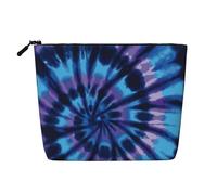 Purple Tie Dye Cosmetic Bag - Single Layer Large Capacity Travel Organizer, Daily Organizer with Zipper