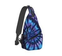 Purple Tie Dye Cross Chest Bag Diagonally Sling Bag Crossbody Shoulder Bag Travel Hiking Daypack For Men Women