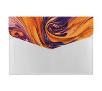 Purple Tie Dye Fabric File Folder 6-Pocket, Waterproof Accordion File Organizer with Snap Closure, Expanding Document Holder for Office, Home
