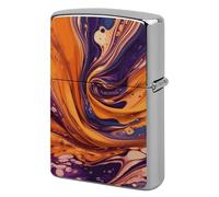 Purple Tie Dye Fabric Lighter Case Metal Protective Cover with Double-Sided Art Design, Cool Lighters Pouch Shockproof Lighter Cover for Men Women Gifts, Lighters Not Included