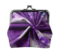 Purple Tie Dye Flower Print Charm and Versatile Coin Purse Exquisite Waterproof Kiss Lock Wallet for Keys Cards