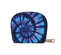 Purple Tie Dye Leather Semi-Circular Card Bag, Compact and Convenient, Easy to Store