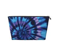 Purple Tie Dye Leather Travel Wash Bag, Stylish and Durable, Easy to Carry