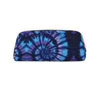 Purple Tie Dye Leather Zipper Three-Dimensional Pencil Case, Simple and Elegant, Fashionable and Practical