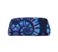 Purple Tie Dye Leather Zipper Three-Dimensional Pencil Case, Simple and Elegant, Fashionable and Practical