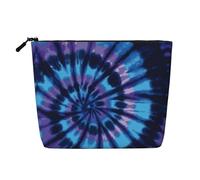 Purple Tie Dye Multi Functional Single-Layer Linen Makeup Bag - Fashionable and Practical Cosmetic Storage Bag