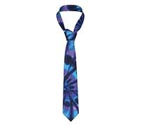 Purple Tie Dye Necktie For Men, 3.15 Inches Wide Fashion Suit Ties For Business Birthday Wedding Banquet Party