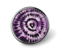 Purple Tie Dye Round Badge for Men Women, Durable & Stylish Lapel Pins, Lightweight Metal Badges for Shirts, Jackets, Hats