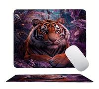 Purple Tiger Mouse Mat 32 x 26 cm Ultra Thin, with Stitched Edges Office Mouse Pad, Non-Slip Rubber Base, Waterproof & Washable, Home Desk Accessories, Aesthetic with Design Mousepad 320x260mm s0z-135