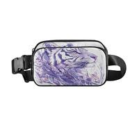 Purple Tigers Stylish Fanny Waist Pack for Women Men Water Resistant Crossbody Belt Bag with Adjustable Strap for Travel Shopping Running, Aesthetic Fighting Fish, One Size