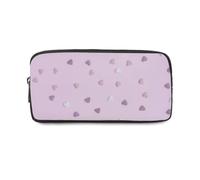 Purple Tiny Hearts Pencil Case for School with Zip Up Boy Pencil Cases for School Pen Case Pens and Pencils Secondary High College Sixth Form Stationery Gifts Women Men