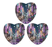 Purple Tokyo Streets Car Air Freshener, 3 Pcs Love form Hanging Air Freshener Cards, Long Lasting Fragrance Scented Cards for Car, Home, Office Gray-style