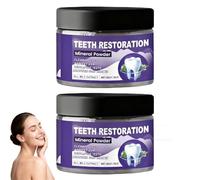 Purple Tooth Powder, Tooths Restoration Mineral Powder, Peroxide-Free Teeth Stain Remover, Fluoride-Free Mineral Tooth Powders, Tooths Restoration Powders with Fresh Breath, Remover for Coffee (2PCS)