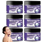Purple Tooth Powder, Tooths Restoration Mineral Powder, Peroxide-Free Teeth Stain Remover, Fluoride-Free Mineral Tooth Powders, Tooths Restoration Powders with Fresh Breath, Remover for Coffee (6PCS)