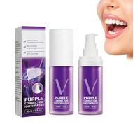 Purple Toothpaste for Radiant White Teeth, 30ml Teeth Whitening Toothpaste Repair Toothpaste Brightening Toothpaste Corrector Color Correction, Stain Removal Coffee, Smoking, Yellow Teeth