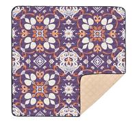 Purple Tradition Retro Pattern Baby Play Mat for Floor, 50x50 inch Playpen Mat,Thicken Soft Non-Slip Tummy Time Mat for Toddlers and Infants