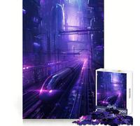 Purple Train City 1000 Piece Jigsaw Puzzles for Teenagers Jigsaw Boost Recall Soothing Play Tight Edge Premium Gift (50x75cm)