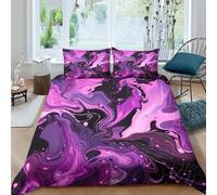 Purple Trap Effect Swirl 3 Pieces Duvet Cover Set 3D Printed Bedding Quilt Duvet Cover with Zipper Closure for, Ultra Soft Microfiber Bedding Double（200x200cm）